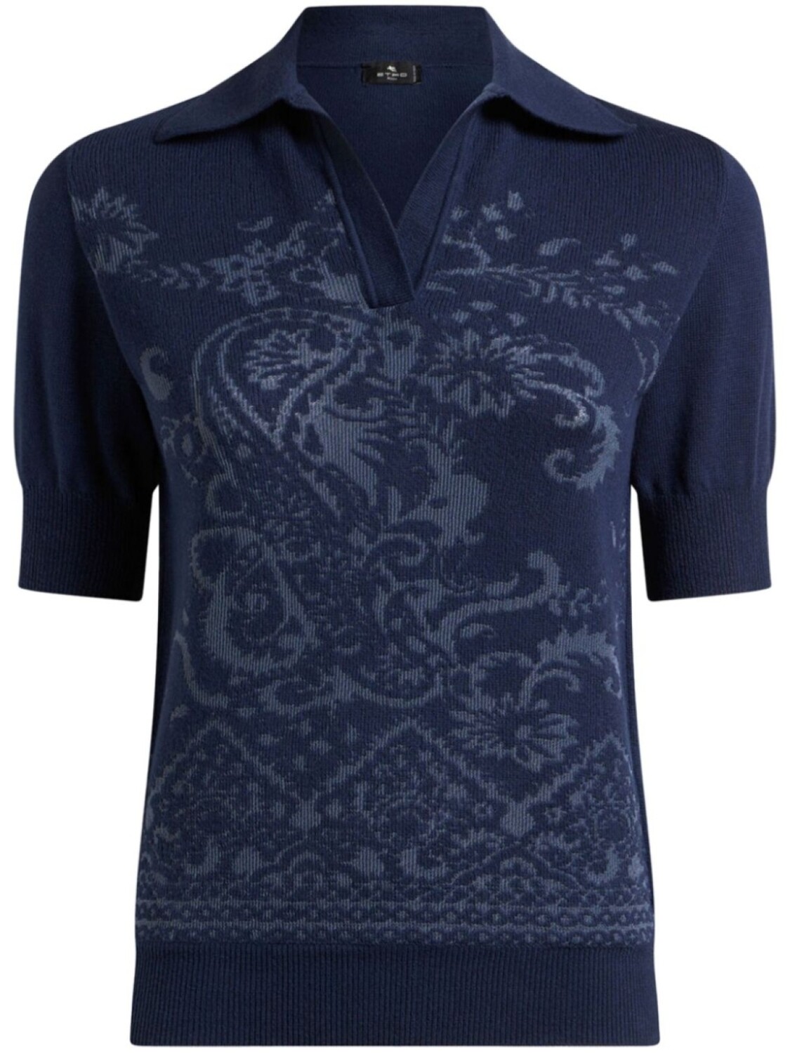 

Футболка-поло ETRO с пейсли-жаккардом, синий