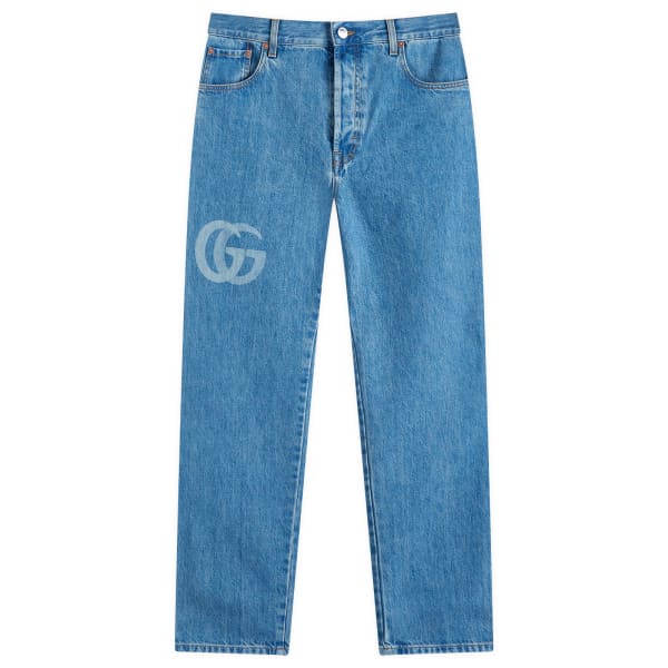 

Укороченные прямые джинсы Gucci, мультиколор