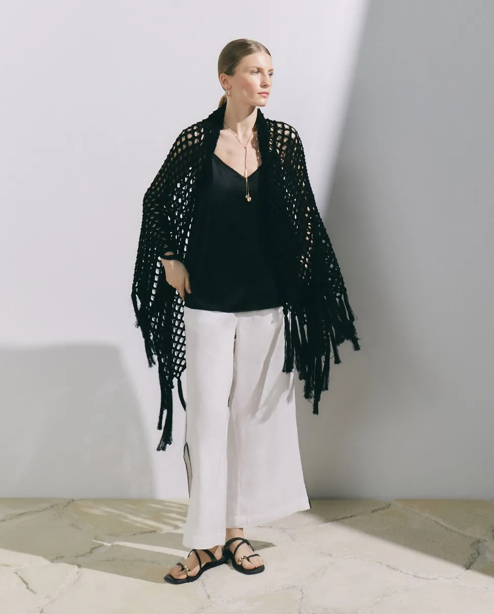 

Однотонная шаль с бахромой Stella Rittwagen, черный