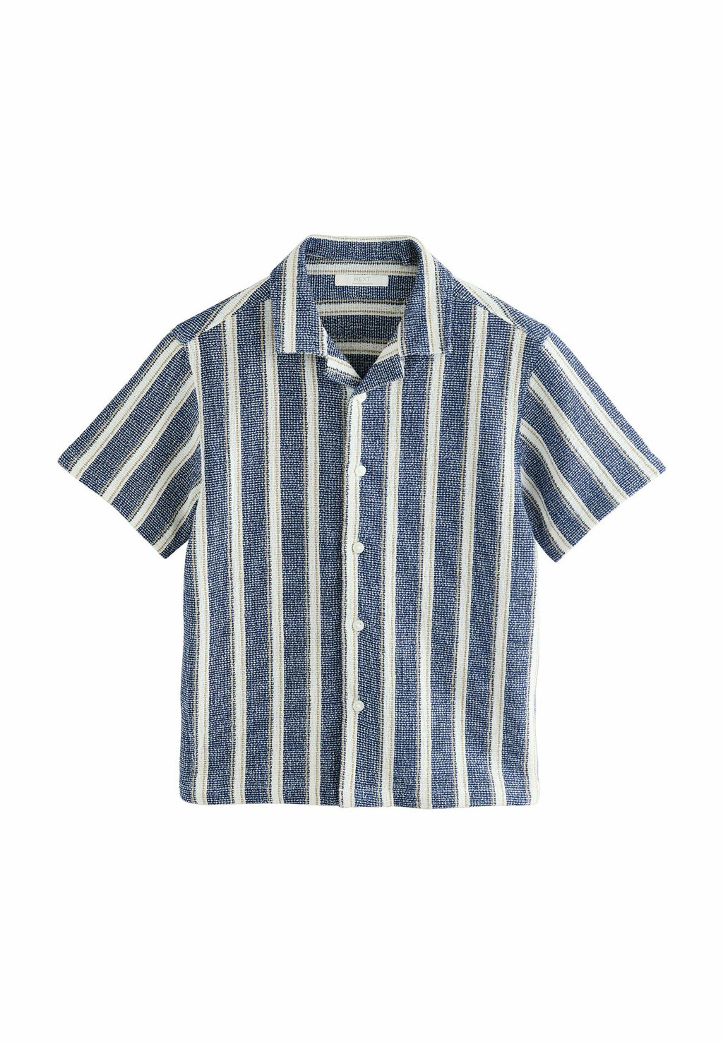 

Рубашка SHORT SLEEVES REVERE COLLAR TEXTURE STRIPE Next, синий