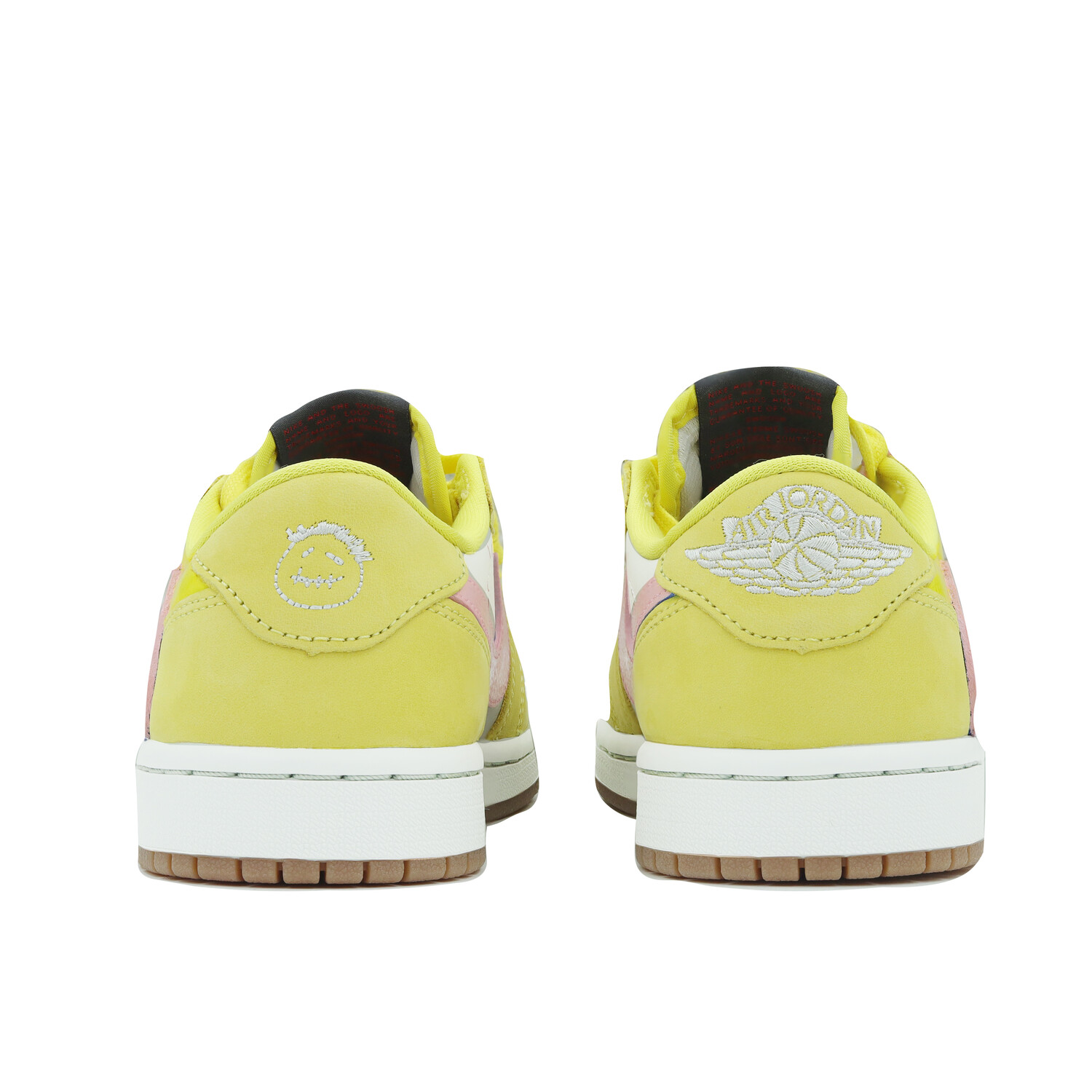 Кроссовки Travis Scott Air Jordan 1 Vintage Basketball Shoes Women's Low-top, желтый/розовый — фото 4