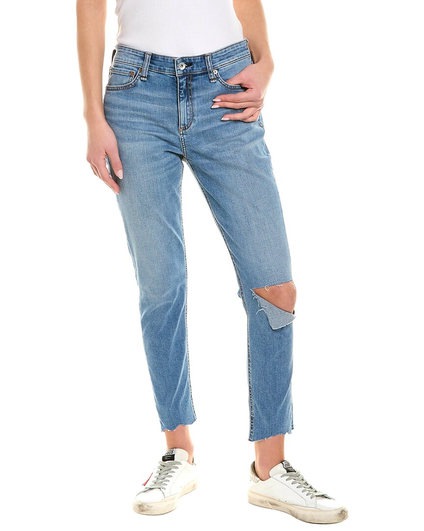 

Rag & bone Cate джинсы средней посадки по щиколотку Peony Skinny Leg, синий