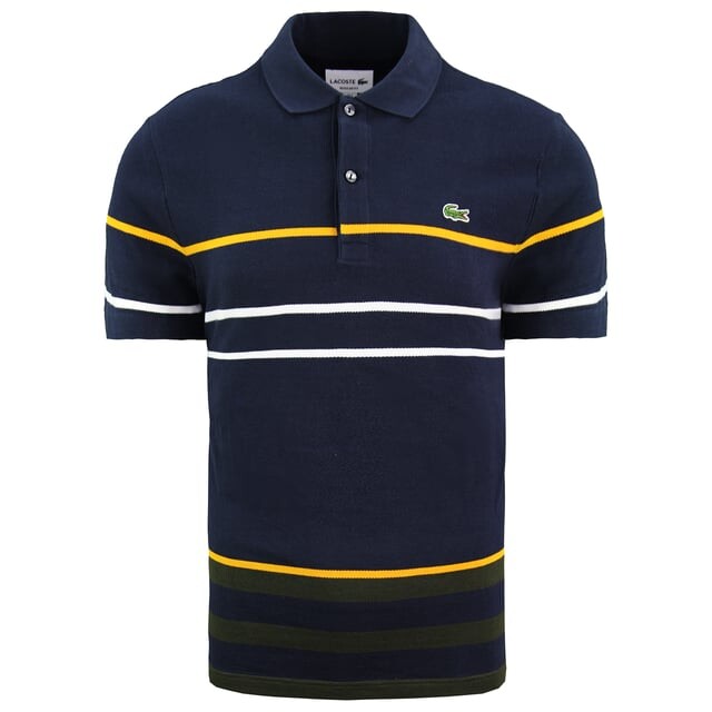 

Мужская рубашка-поло стандартного кроя темно-синего цвета Lacoste, синий