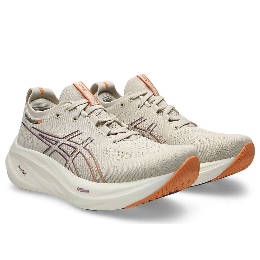 Кроссовки (WMNS) ASICS Gel-Nimbus 26 'Oatmeal Faded Orange', серый — фото 3
