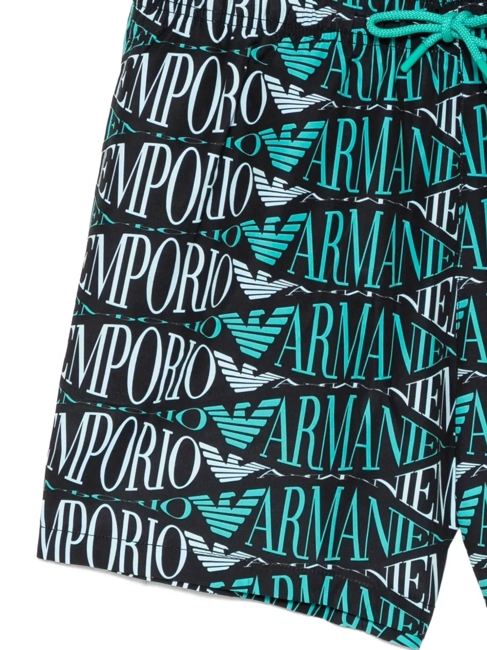Плавки с завязками и принтом логотипа Emporio Armani, черный — фото 3
