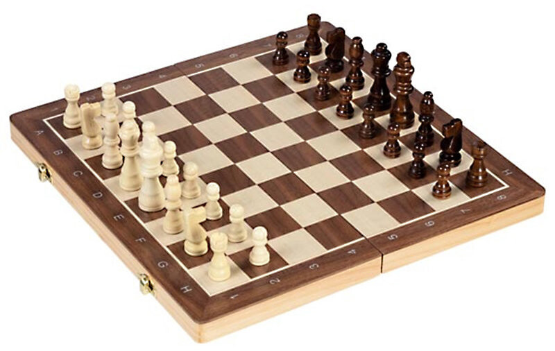 

Магнитная игра 2в1 в шахматы и шашки из дерева Гоки. Goki