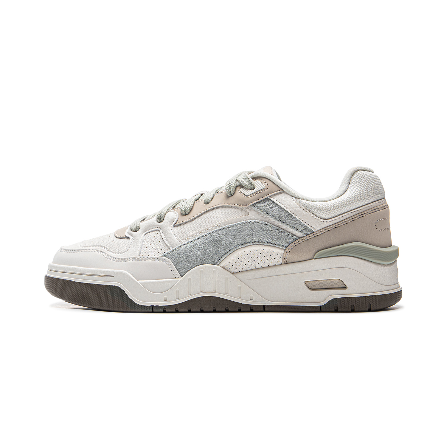 

LINING Кроссовки для скейтбординга Moon White 2.0 с амортизацией, противоскользящие, дышащие, низкие, мужские, цвет белый, коричневый