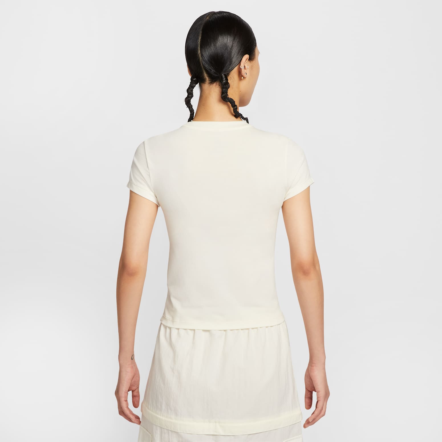 Футболка (WMNS) Nike Sportswear Phoenix Slim Short Sleeve T-Shirt 'Pale Ivory' — фото 2