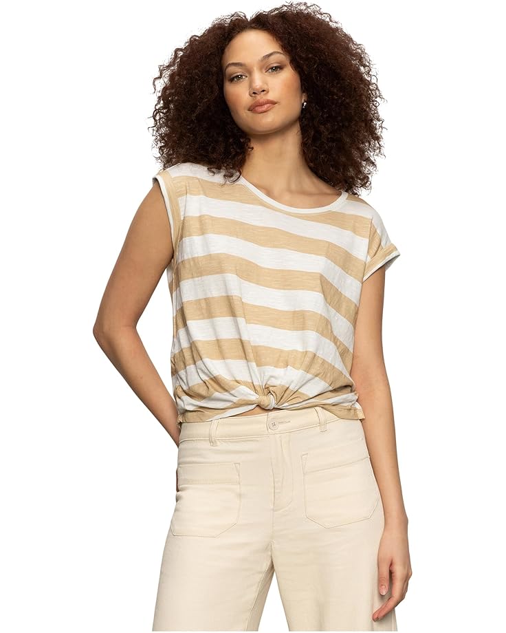

Футболка Sanctuary Knotted Muscle Tee, цвет White/Sandstone Stripe