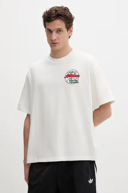 Футболка с принтом Tournament Adidas Originals, бежевый — фото 3