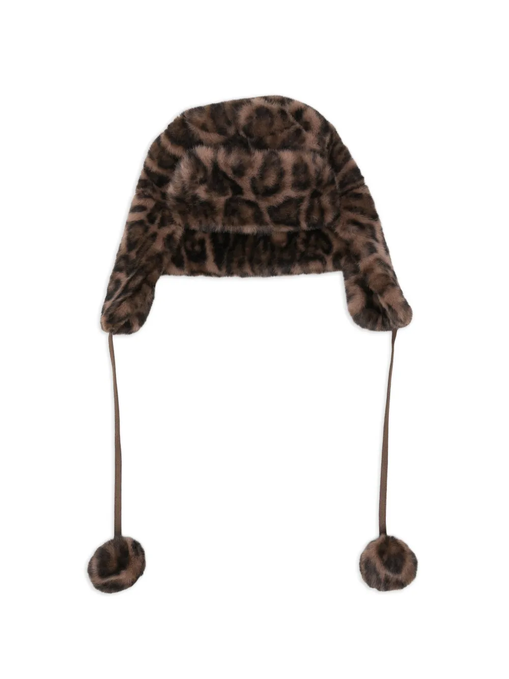 

Шапка бини с леопардовым узором и помпоном Gotha, коричневый