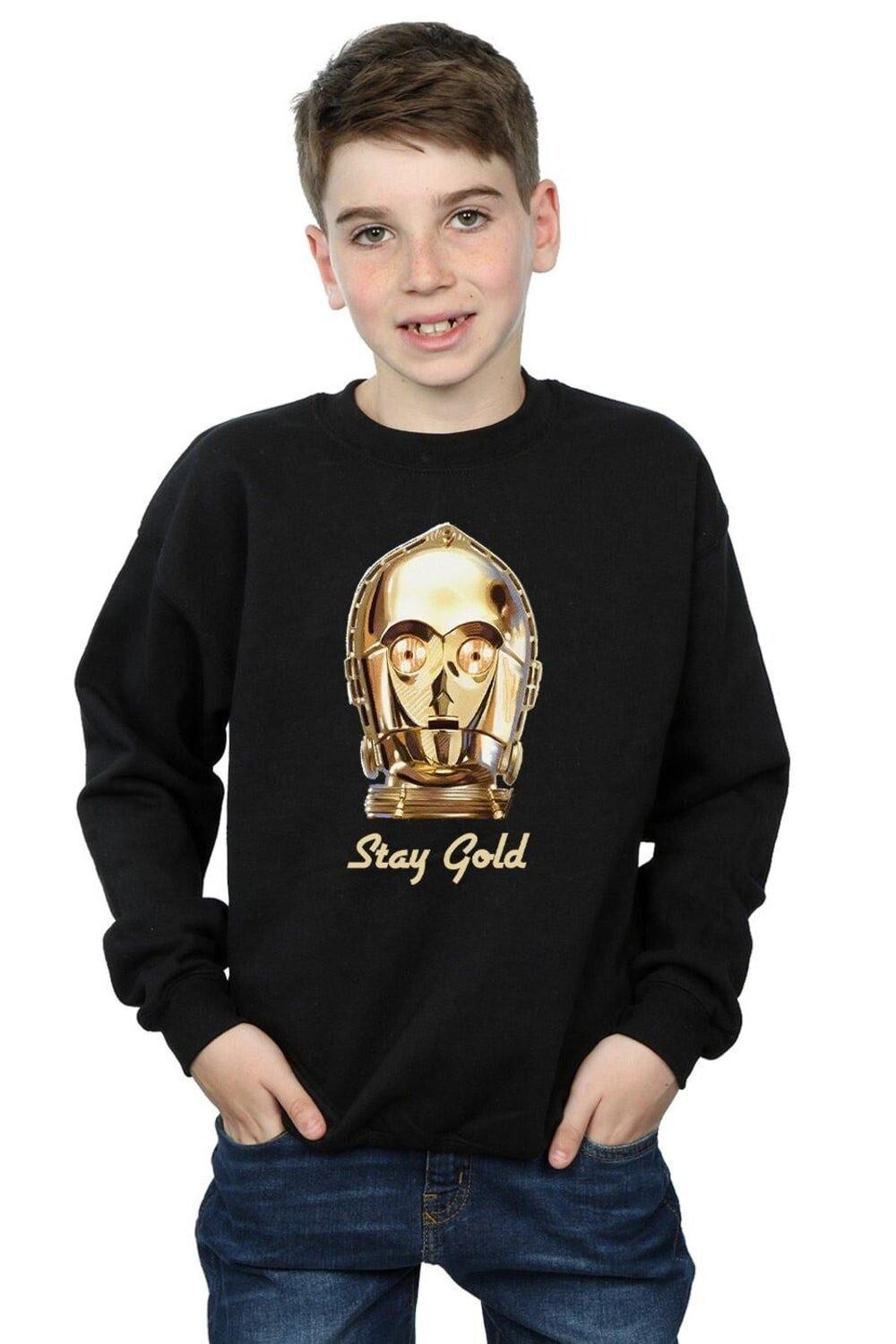 

Толстовка Stay Gold The Rise Of Skywalker C-3PO Star Wars, черный
