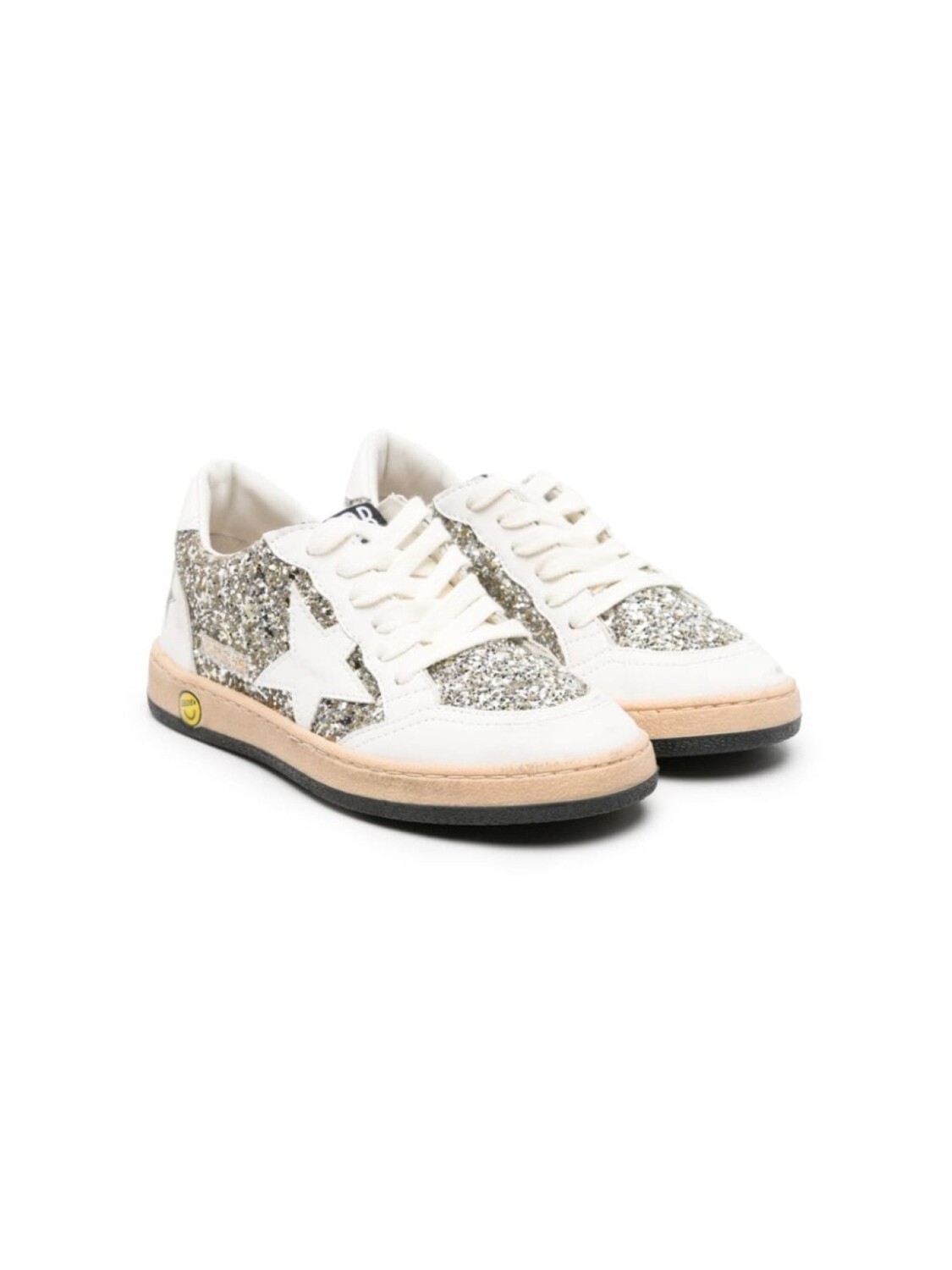 

Golden Goose Kids кеды Ball Star с блестками, белый