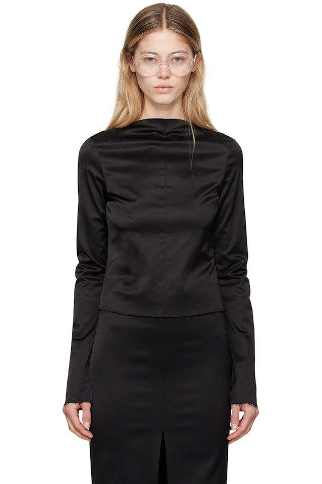 

Рваная футболка с длинным рукавом Mm6 Maison Margiela, черный