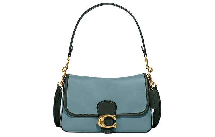 

COACH Сумка из мягкой полосатой коровьей кожи, сумка через плечо, сумка на плечо, мягкая женская сумка на плечо в европейском стиле, синяя