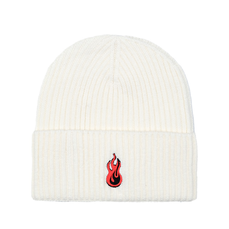 

Vision Of Super Вышитая шапка бини с огненным узором, 白色（HD06OFFWHITE）