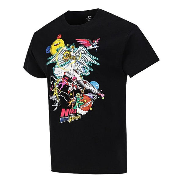 

Футболка men's sports running casual printing round neck short sleeve black t-shirt Nike, черный