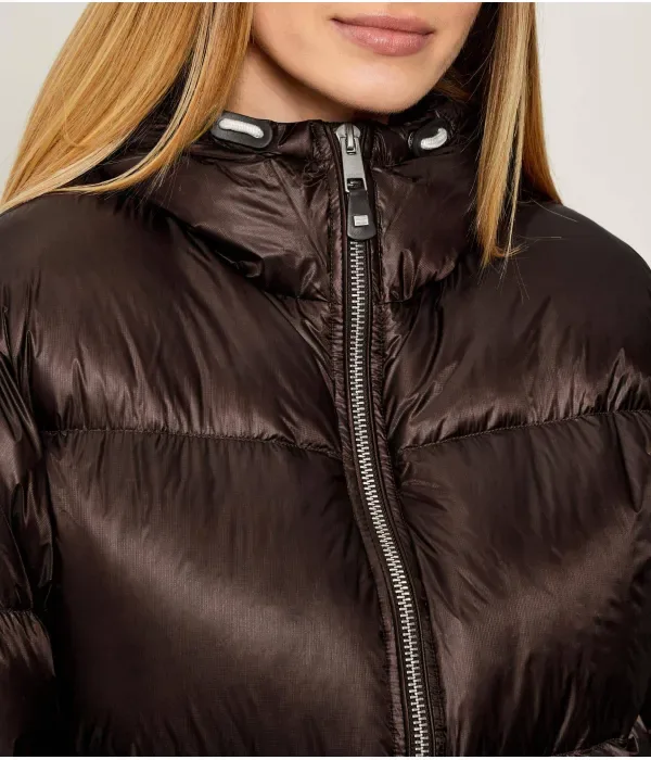Пуховая куртка oversize fit Tommy Hilfiger, коричневый — фото 4