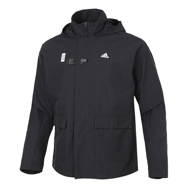 

Куртка adidas Wj Jkt Warm Solid Color Casual Sports Hooded Jacket Black, черный