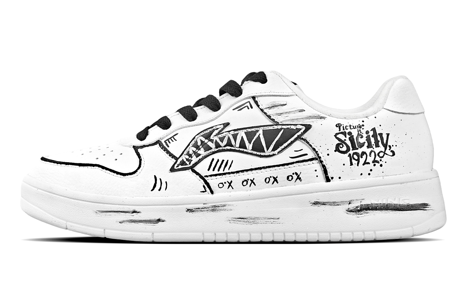 

Мужские скейтерские кроссовки Low top с устойчивой к истиранию опорой Pontoon Boats LINING, белый