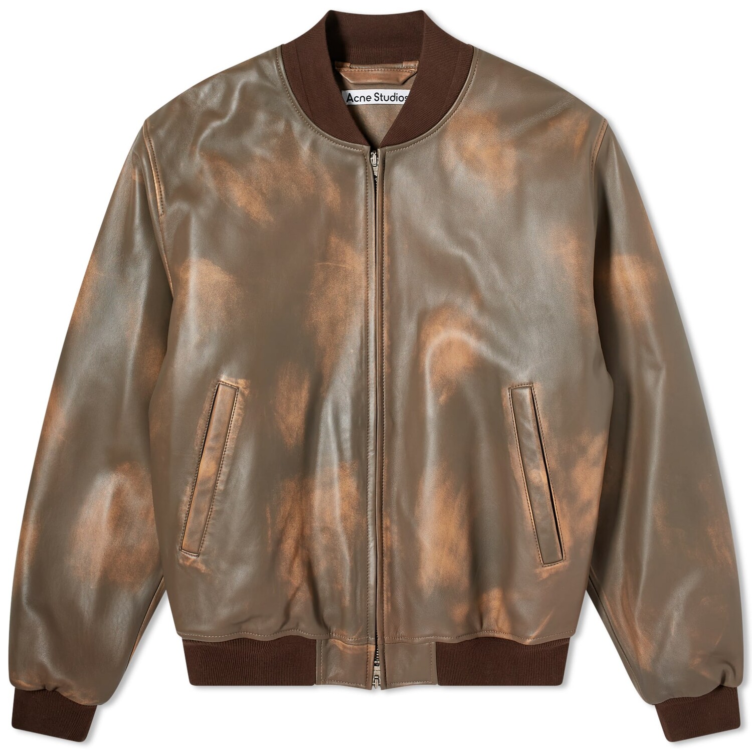 

Куртка Acne Studios Lorlingo Leather Bomber, цвет Multi Brown