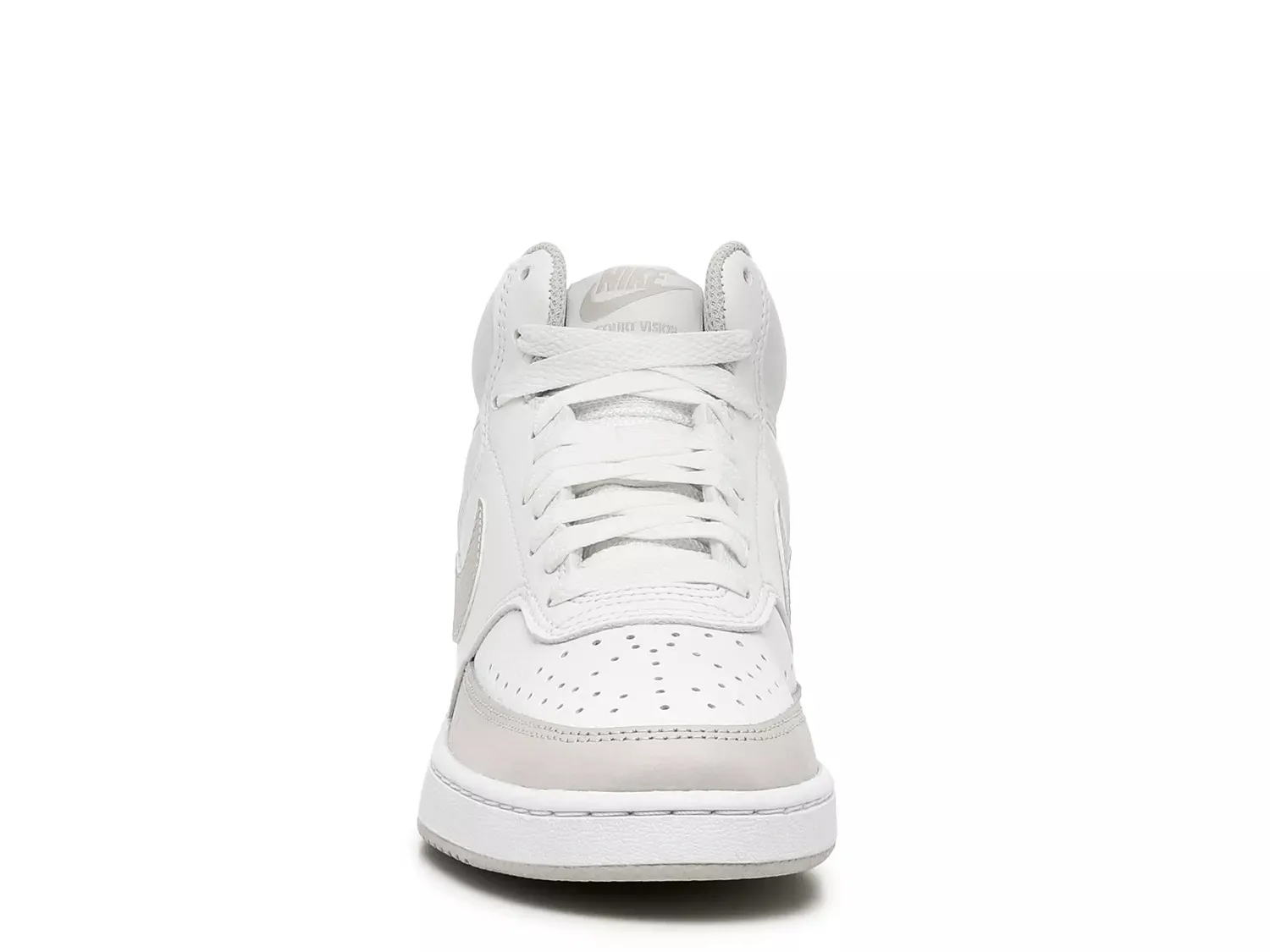 Кроссовки Nike Court Vision Mid — женские, белые/серо-коричневые — фото 2