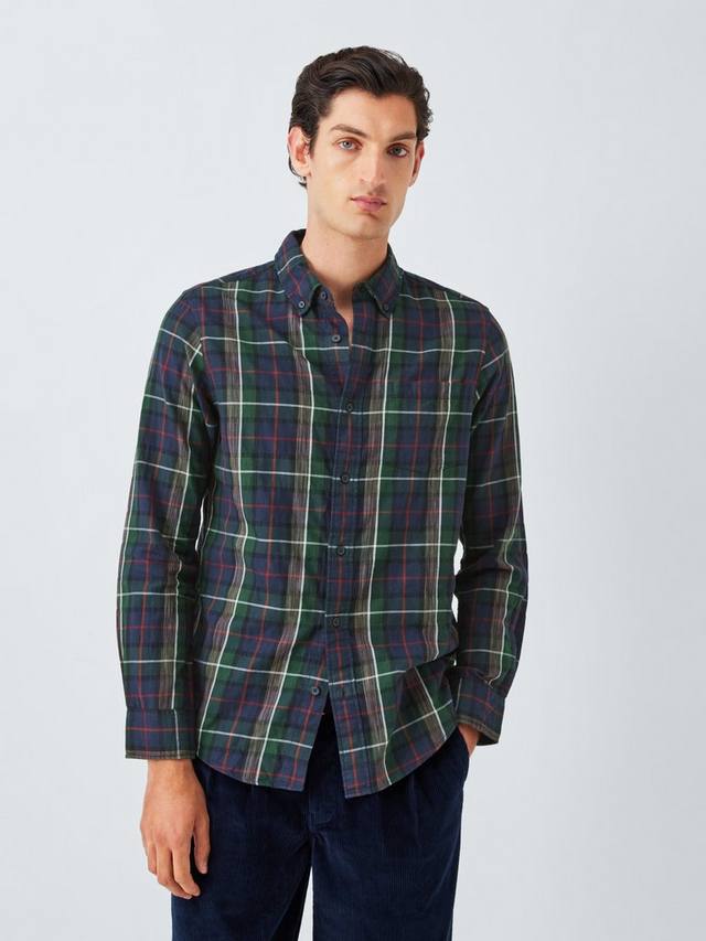 

Чёрная рубашка из хлопка в клетку Black Watch John Lewis, Red