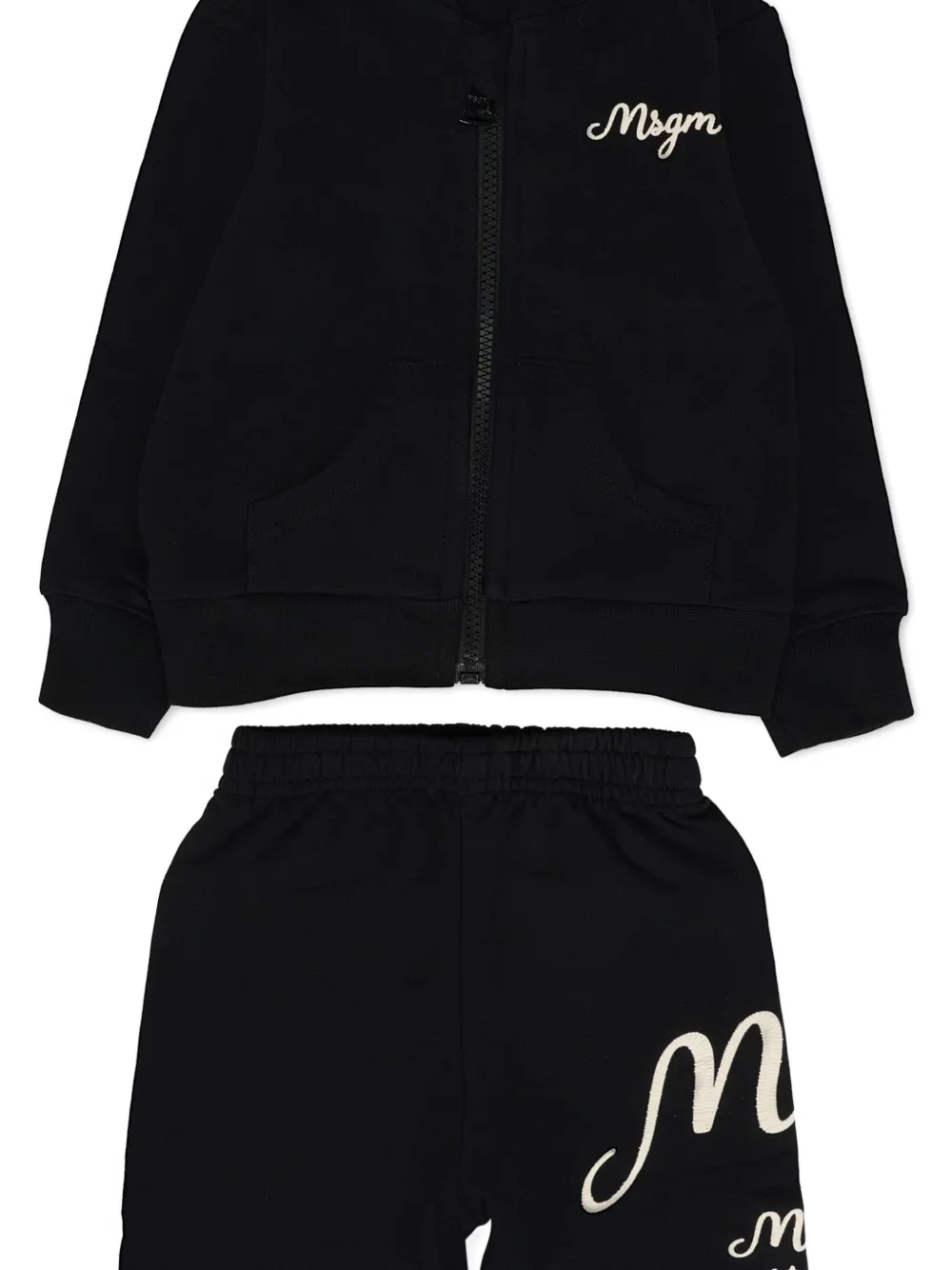 Спортивный костюм с вышитым логотипом (комплект из двух) MSGM Kids, черный — фото 3