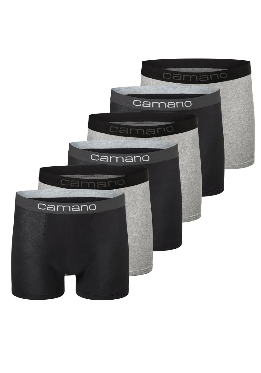 

Боксеры Camano (6 шт. в упаковке) с эластичным поясом с логотипом, черный