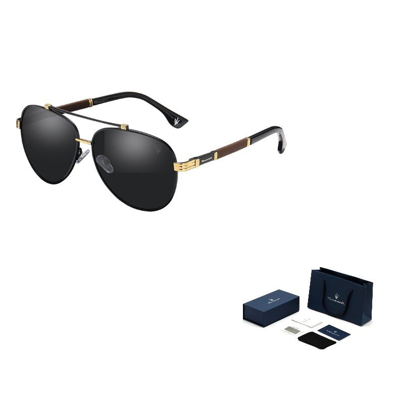 

Авиаторские солнцезащитные очки для мужчин plate and metal tr90 Maserati