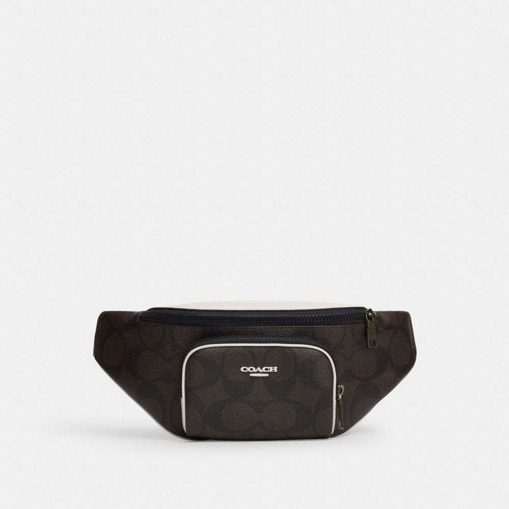 

Поясная сумка Coach Racer Belt Bag, цвет Qb/Walnut/Chalk