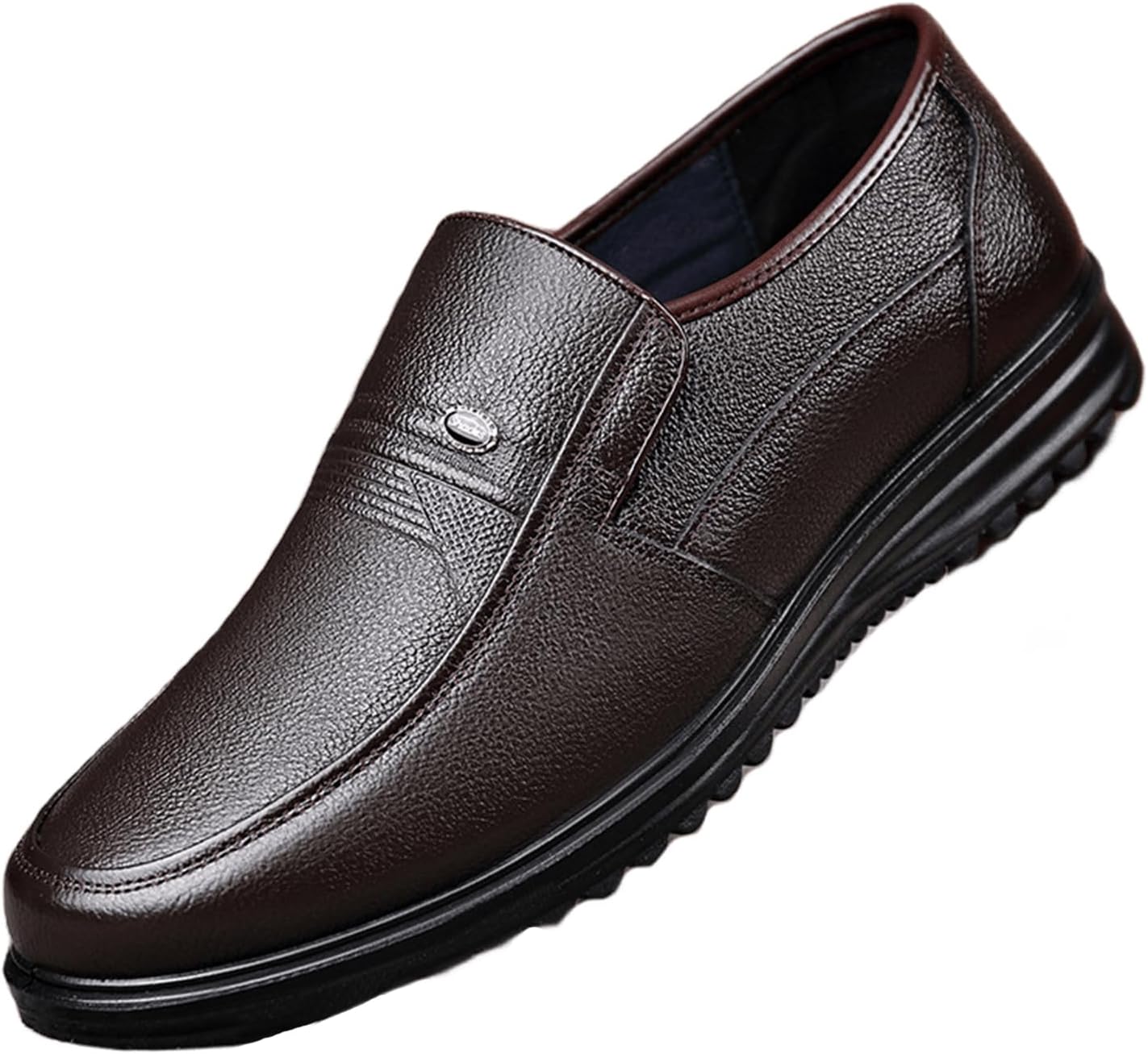 

Мужские оксфорды ADMLZQQ из кожи, формальные деловые классические повседневные туфли, противоскользящие, для свадьбы и прогулок, коричневый