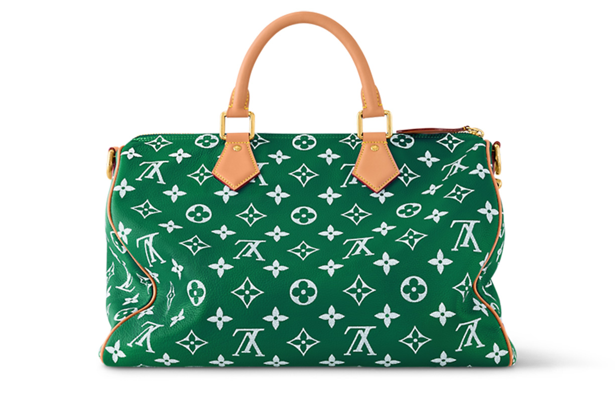 LOUIS VUITTON Сумка Speedy P9 Bandoulière 40 Monogram кожаная зеленая — фото 3