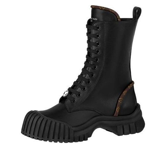 Кроссовки lv circle ruby flat ranger boots 'black with brown monogram' Louis Vuitton, черный