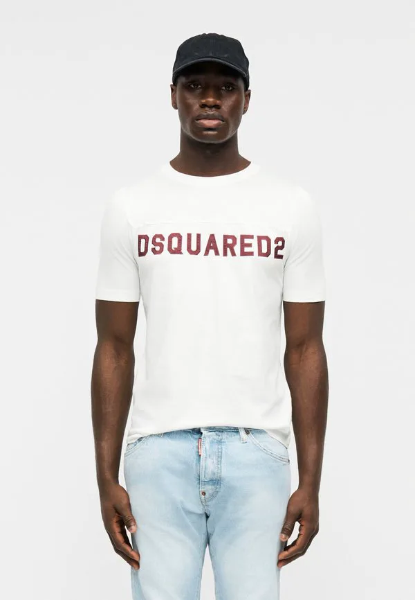 Крутая футболка с футбольным принтом Dsquared2, White — фото 3