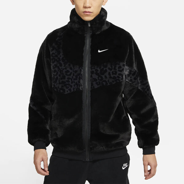 Куртка Nike Sportswear Swoosh Logo Casual FleeceJacket Men Black, черный — фото 4