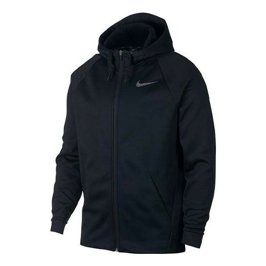 

Куртка solid color casual sports knit hooded jacket black Nike, черный