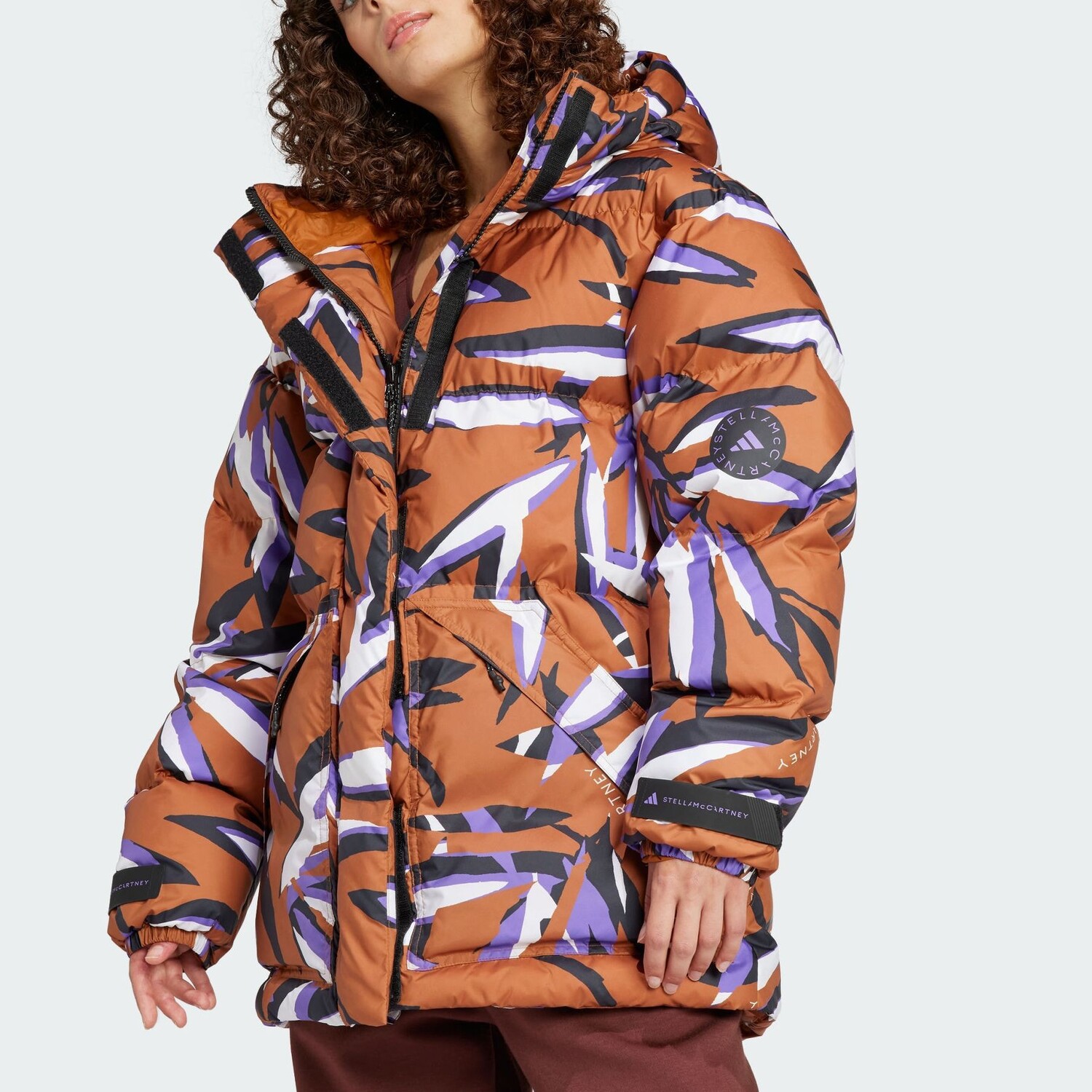 Куртка Adidas By Stella McCartney TrueNature Floral-print, темно-коричневый — фото 4