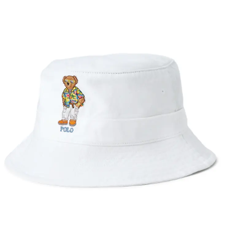 

Polo Ralph Lauren Хлопковая полиэстеровая шляпа-ведро для мужчин, белая