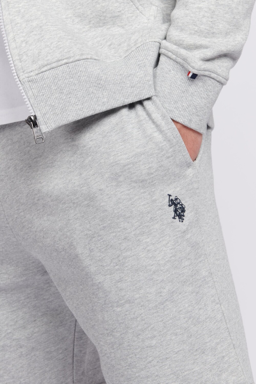 Мужские спортивные шорты классического кроя с двумя всадниками U.S. Polo Assn, серый — фото 2