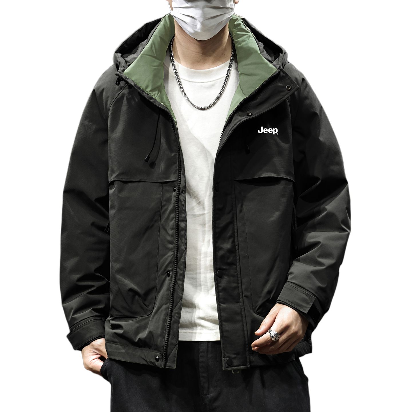 

Пуховик Unisex Hooded Lightweight Others Jeep, черный