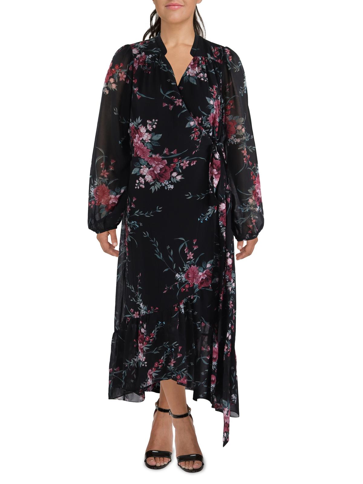 

Платье-халат Maxi Isla Women с цветочным принтом и оборками City Chic, цвет black whimsical floral