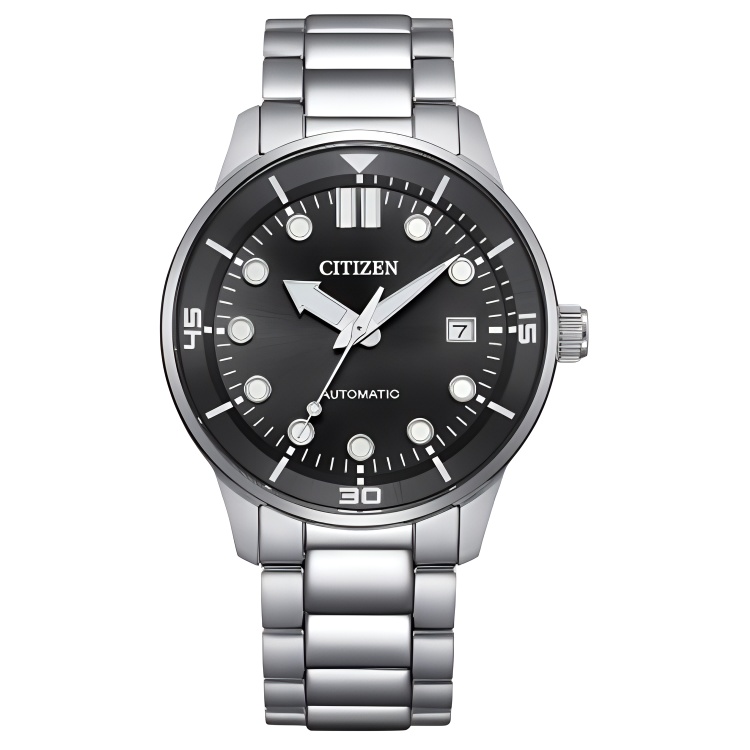 

CITIZEN Часы Mechanical Watch Series Automatic Mechanical Movement Stainless Steel Strap Watch 40mm Men's Watch Black Dial, Black Dial