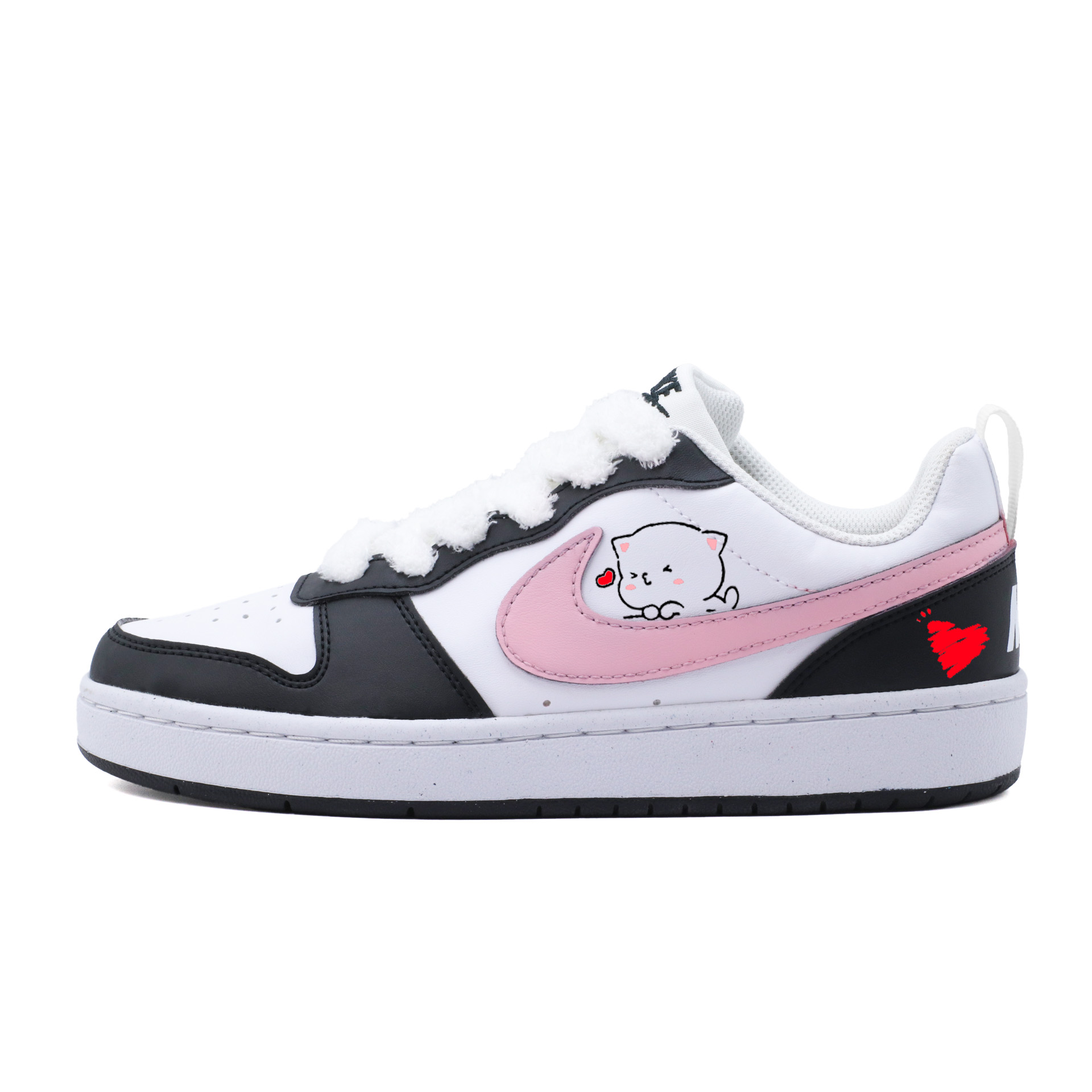 

Nike Кроссовки Court Borough Peach Cat с нескользящей подошвой, износостойкие, для детей и подростков