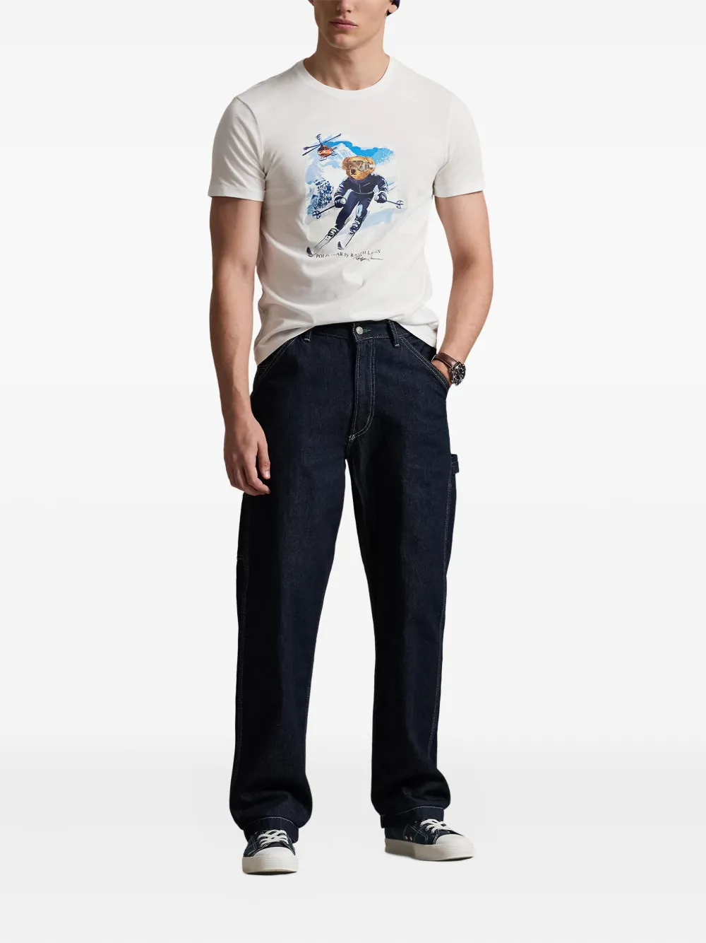 Футболка с графичным принтом Polo Ralph Lauren, белый — фото 2