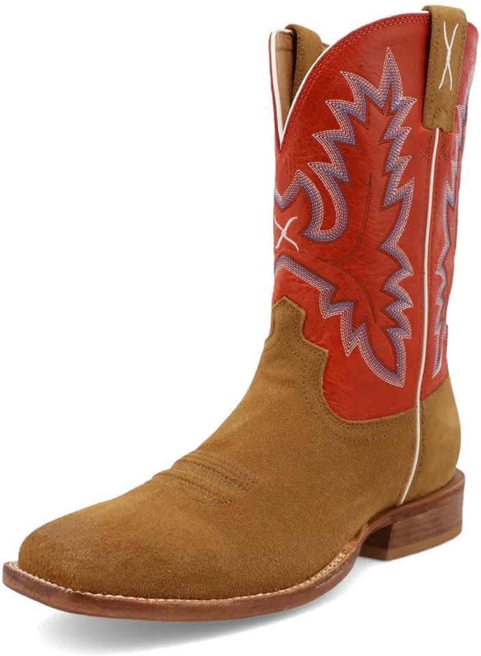 

Ковбойские сапоги Twisted X Men's Tech X с широким квадратным носком - Mxtl001, Roughout Tan & Cherry