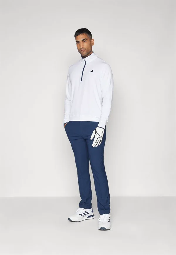 Легкий флисовый джемпер с молнией до середины груди Adidas Golf, White — фото 2