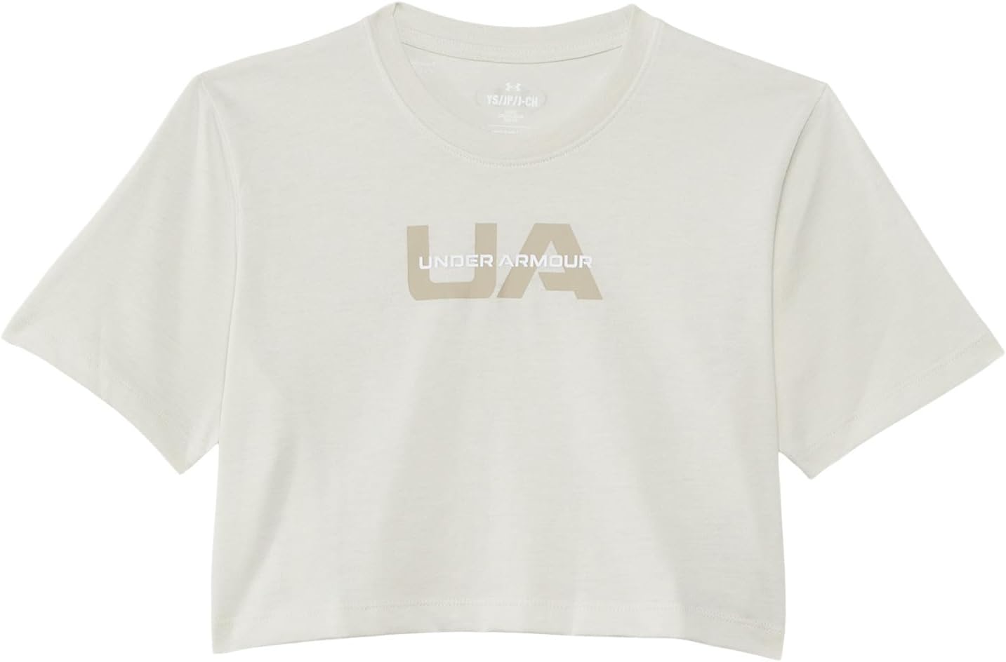 

Футболка Under Armour Kids Branded Boxy Short Sleeve Crop, цвет Summit White/City Khaki