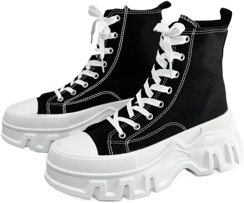 

Кеды на высокой подошве унисекс из холста, удобные с шнуровкой, уличная обувь для мужчин, большие размеры, кроссовки для повседневной носки и городских образов Ctkvbmeoi, белый