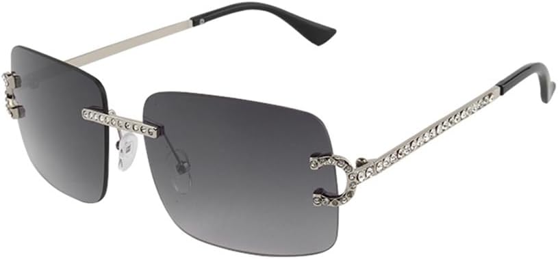 

Мужские солнцезащитные очки без оправы с градиентным переходом цвета, панк-стиль, винтажные очки в маленькой оправе, без оправы, защита от ультрафиолета UV400 HDUBFY, 1